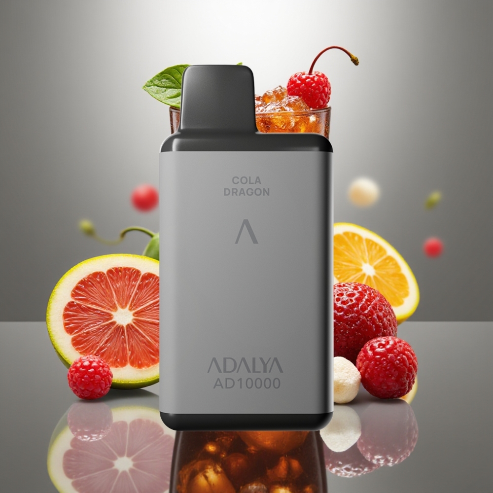 Adalya AD 10000 Puffs Space Gray Sandblasted Rubber Paint USB-C 14ml 2 Cola Dragon