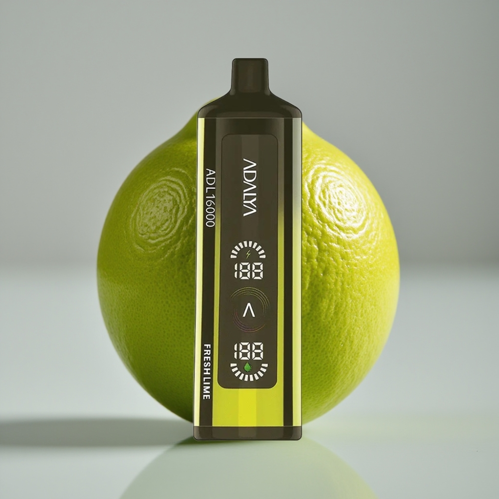 Adalya ADL 16000 PRO Puffs Fresh Lime Steel Pipe Digital Screen USB-C 25ml