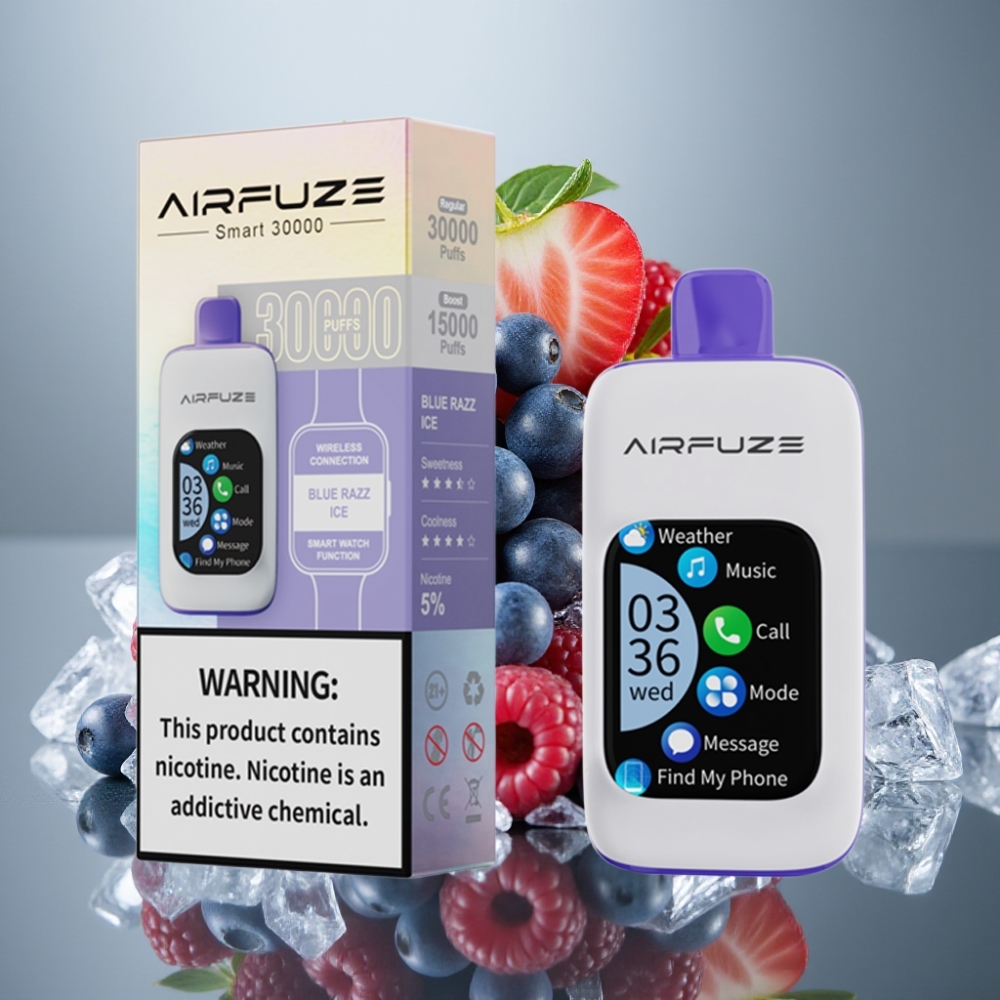 AirFuze Smart 30000 Puffs 5 Nicotine 900mAh Type-C Blue Razz Ice Disposable Vape