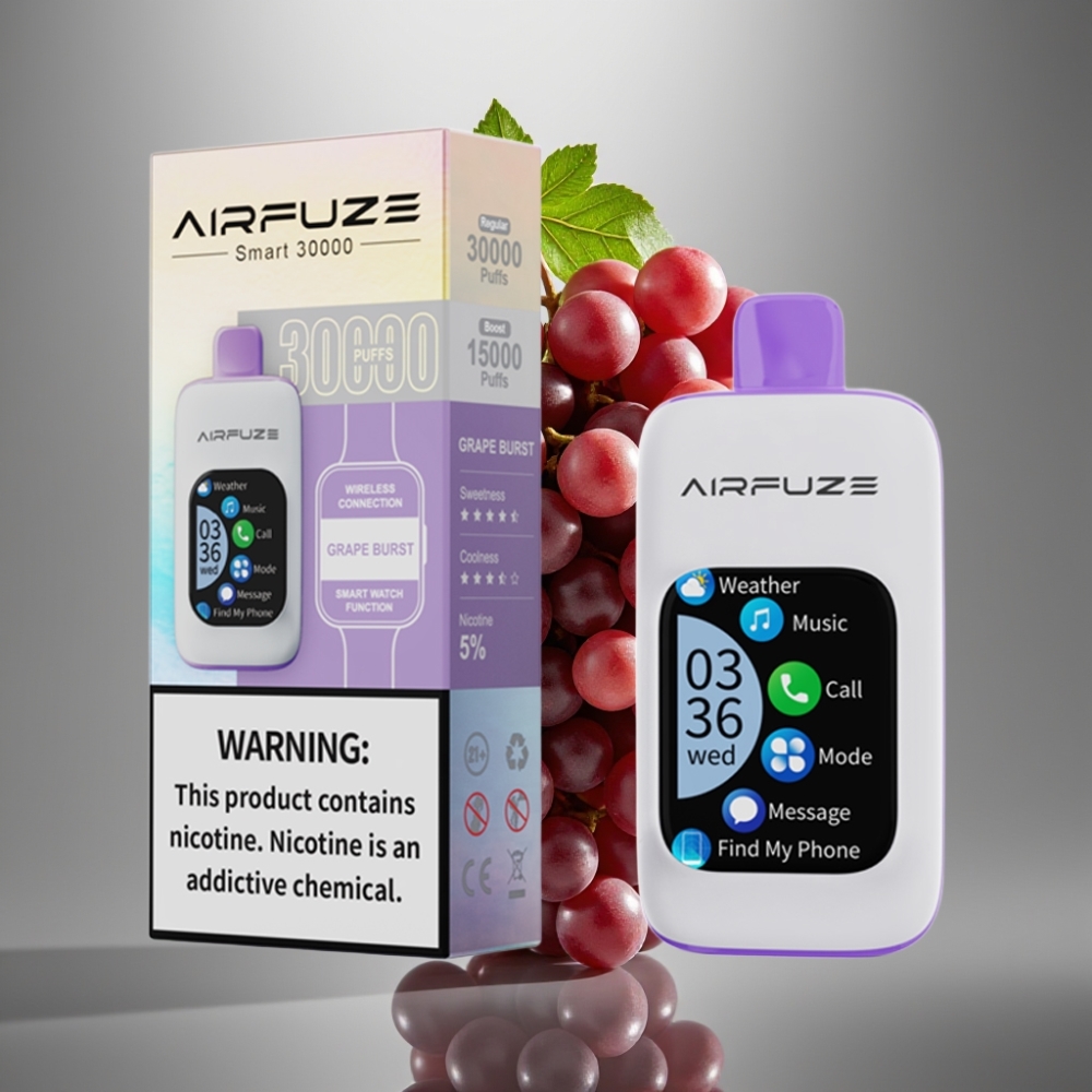 AirFuze Smart 30000 Puffs 5 Nicotine 900mAh Type-C Grape Burst Disposable Vape