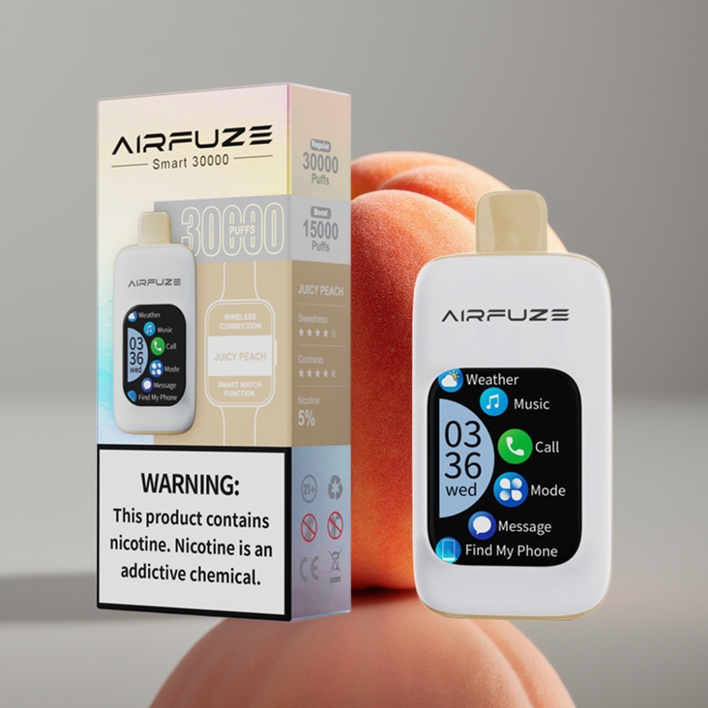 AirFuze Smart 30000 Puffs 5 Nicotine 900mAh Type-C Juicy Peach