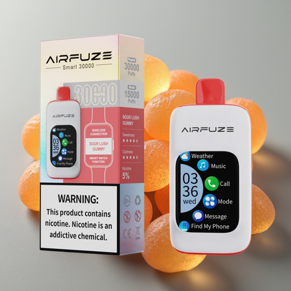 AirFuze Smart 30000 Puffs 5 Sour Lush Gummy 900mAh Type-C Touch Display