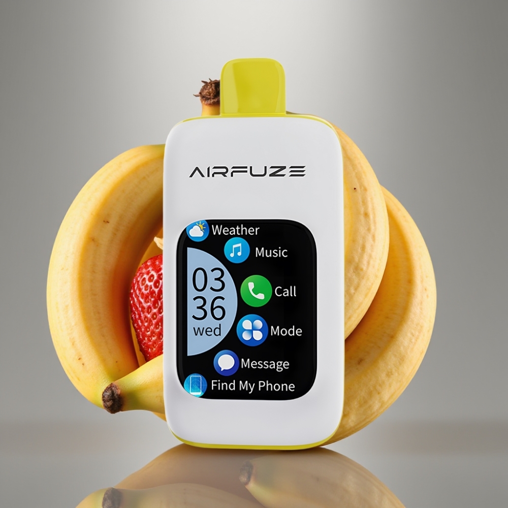 AirFuze Smart 30000 Puffs 5 Strawberry Banana 900mAh Type-C Touch Display