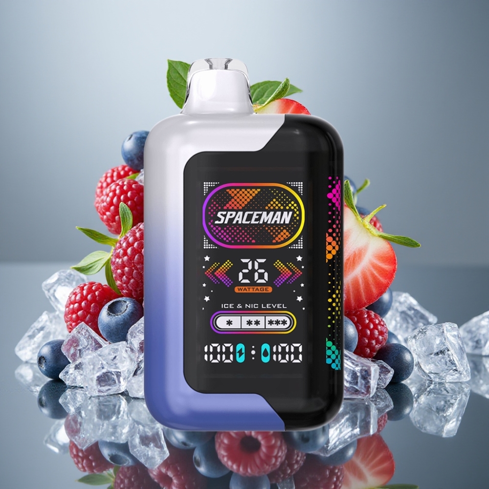 SMOK Spaceman SP40000 40K Puffs Zero Nic 20ml Blue Razz Ice Rechargeable LED Screen